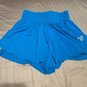 blue flowy shorts